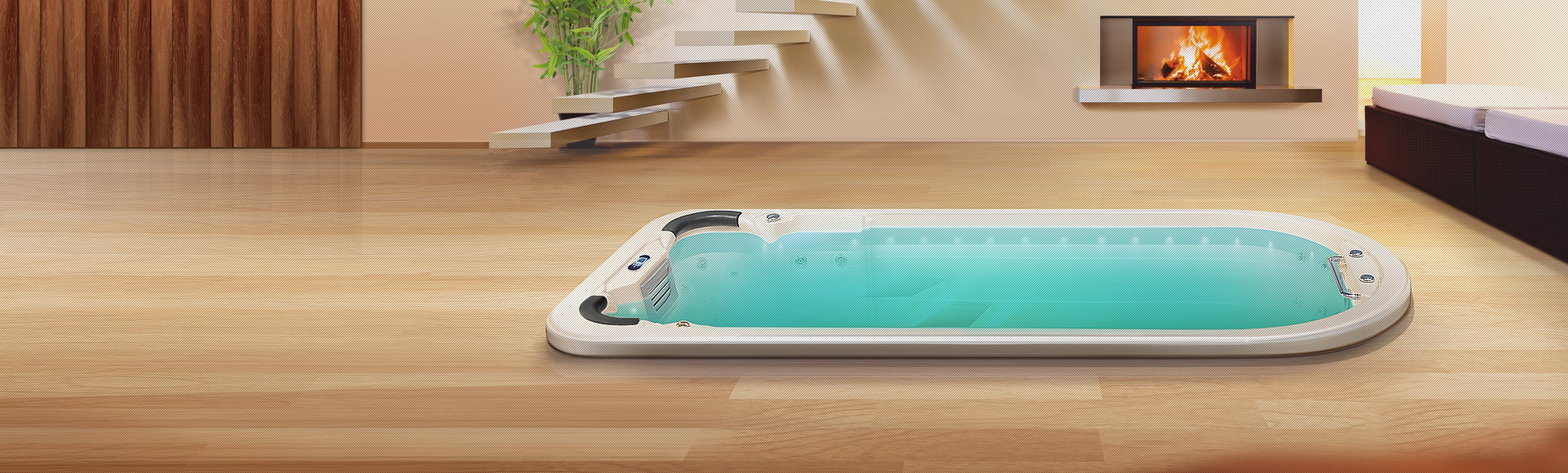 Zapuštěné plavecké swim spa Beluga - Spa Studio
